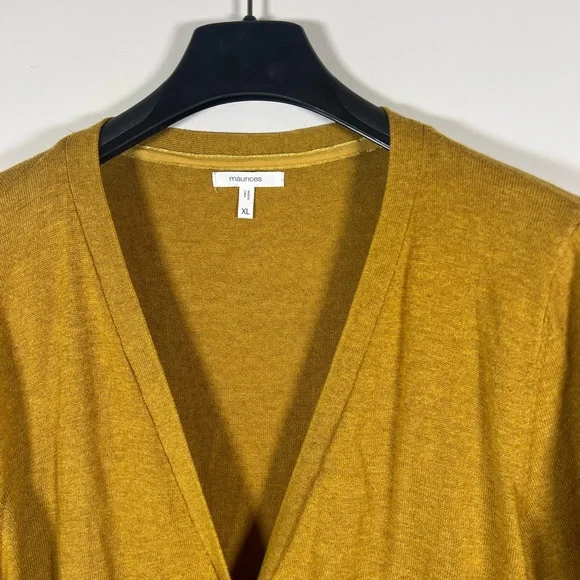 Maurices Mustard Solid Button‎ Up Cardigan Sweater for Women Size XL Casual - Picture 3 of 6